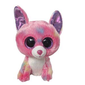Ty Beanie Boos Cancun Pink Chihuahua Dog Plush Stuffed Animal Glitter Eyes 6.5"